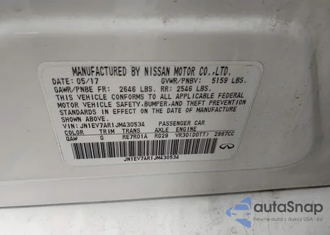 2018 Infiniti Q50 3.0T Luxe from USA, damaged, VIN JN1EV7AR1JM430534